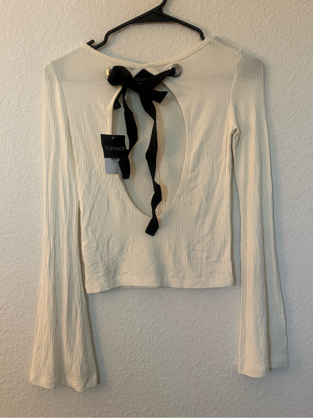 Topshop White Dress Shirt with Black Pinstripes